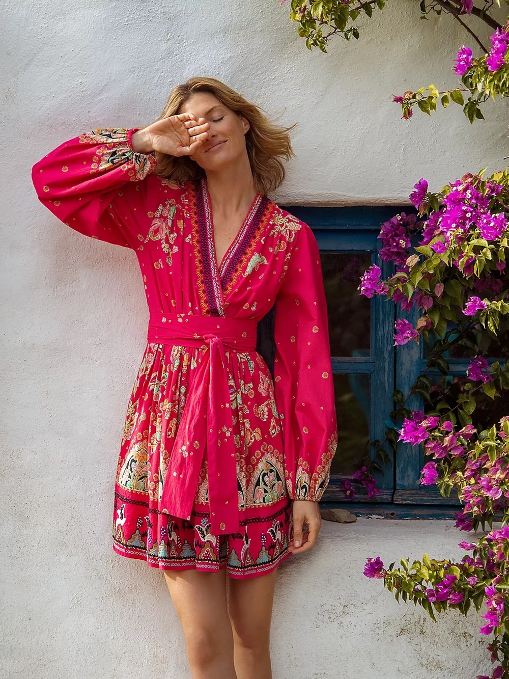Raquel Embroidered Mini Dress NWT